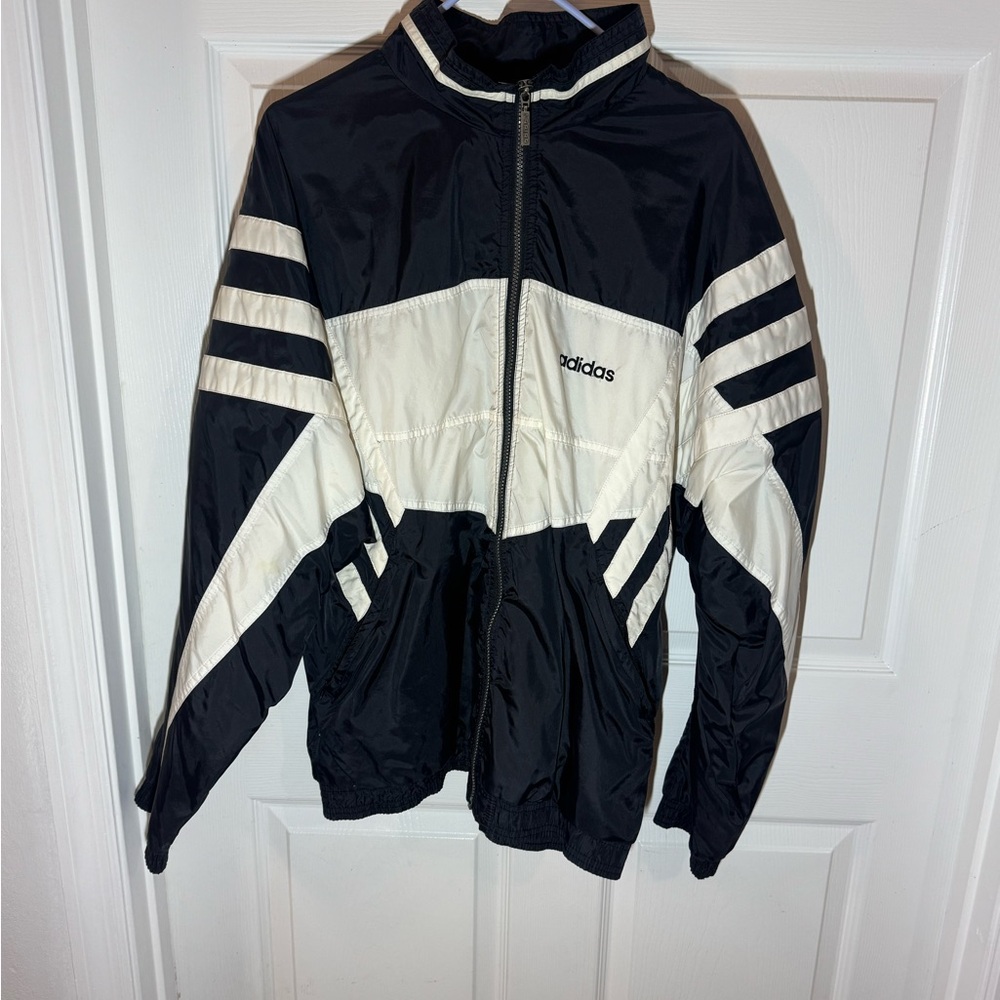 Adidas Men's Black and White Jacket
